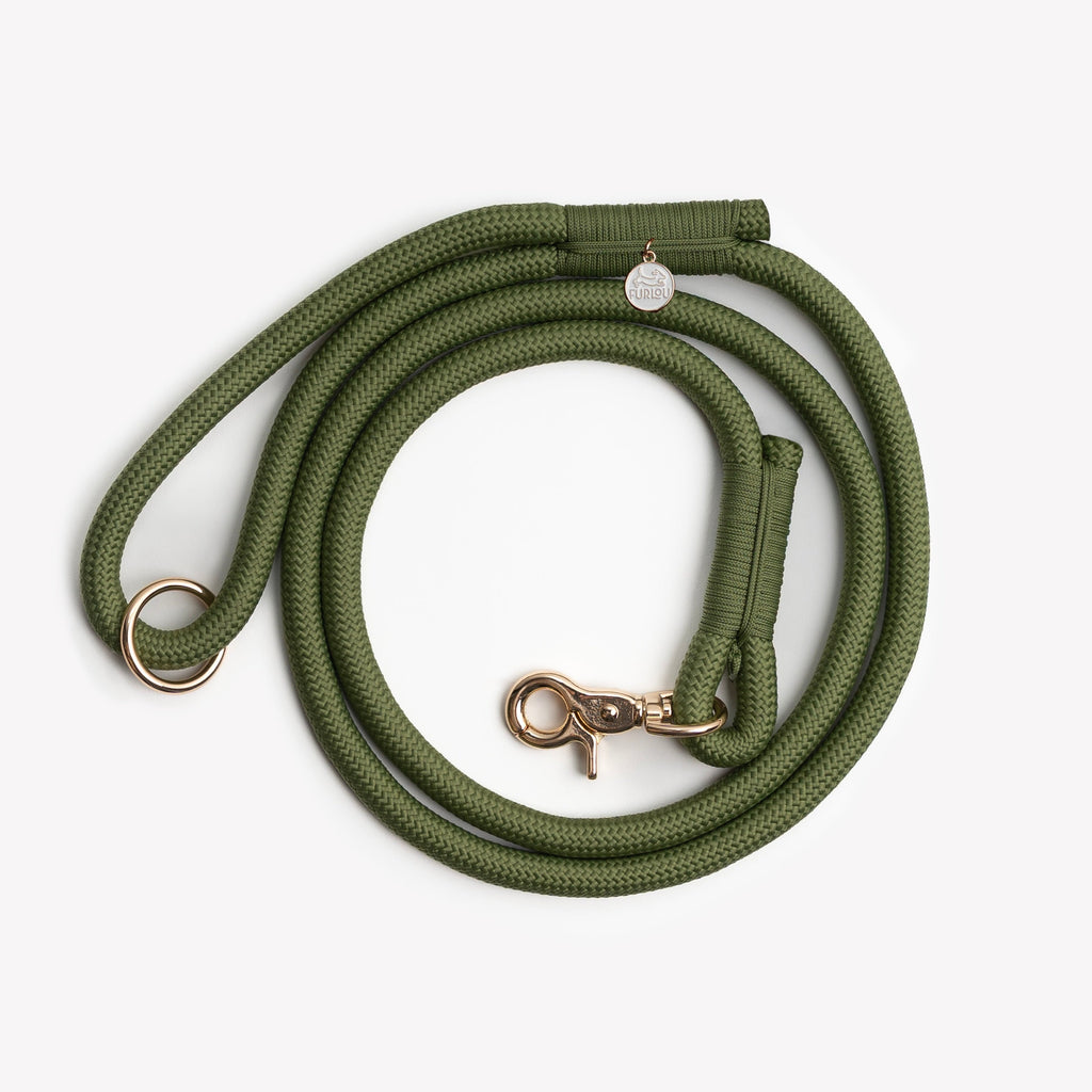 'Green' - Braided Rope Leash