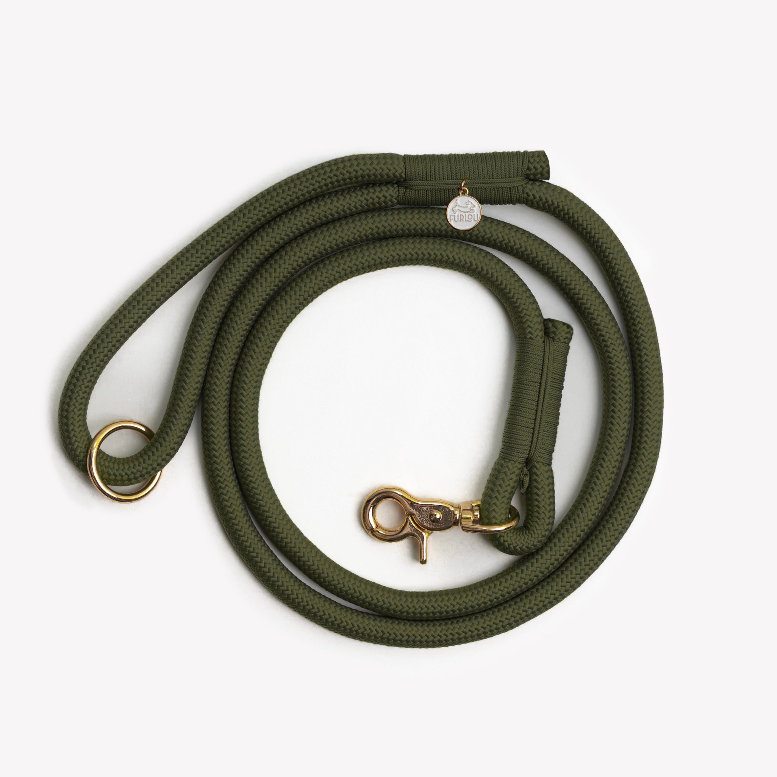 'Moss Green' - Braided Rope Leash